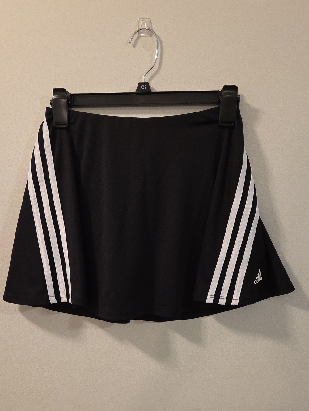 adidas Childs XL Black Skort with White Three-Stripe Accents